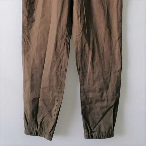 Shein Womens Brown High Rise Tie Front Elastic Waist Jogger Pants Size L - Picture 3 of 7